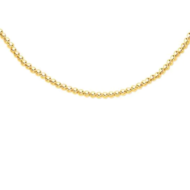 14 Karat Yellow Gold  Gold 7Mm Bead Chain  8.25 Inches