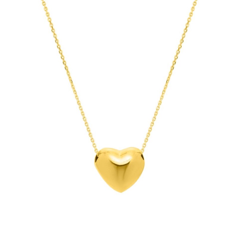 Small Puffed Heart Necklace