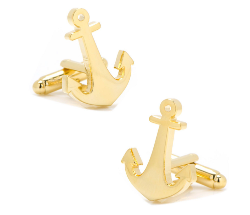 Gold Plated Anchor Cufflinks