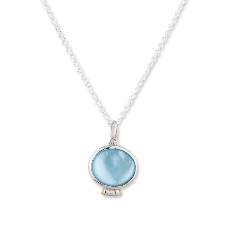 Lika Behar Cernier Blue Topaz Doublet Pendant Necklace