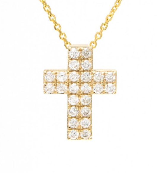 14 Karat Yellow Gold Cross Necklace