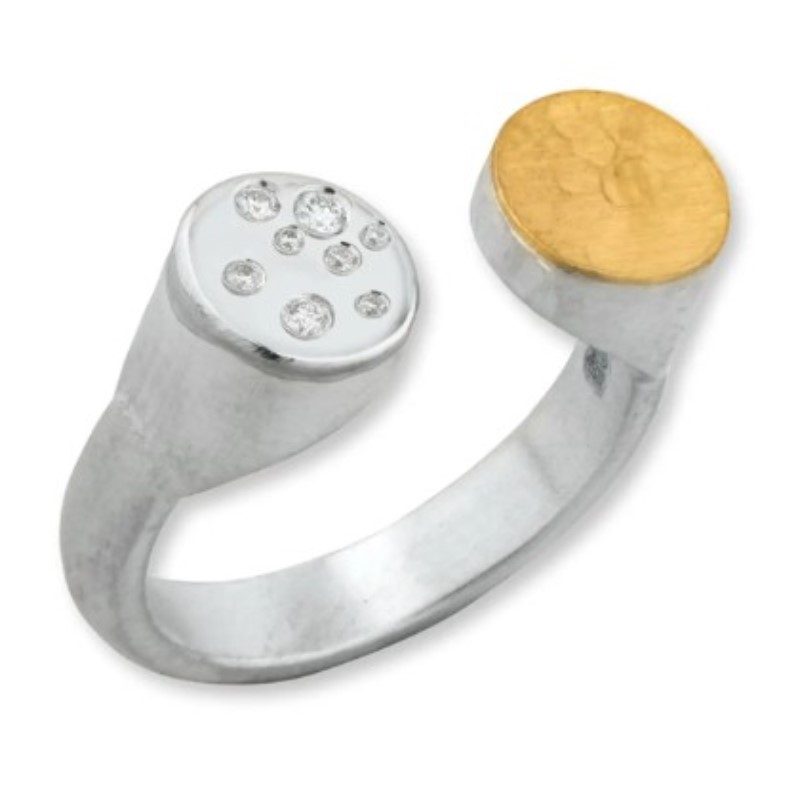 Lika Behar Dora You And Me Ring With Diamond Sprinkles