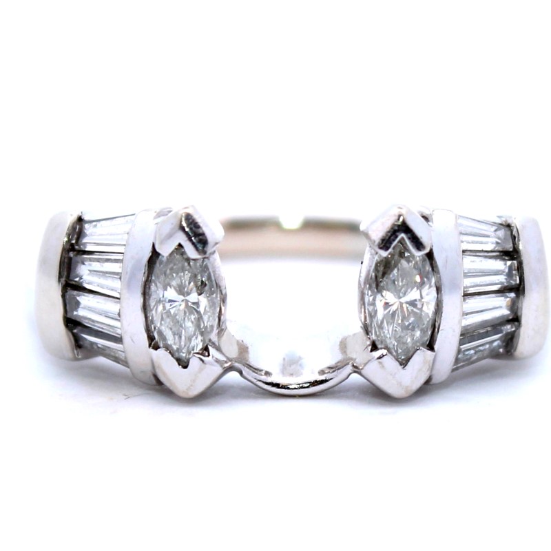 Estate 14 Karat White Gold Diamond Wrap Ring