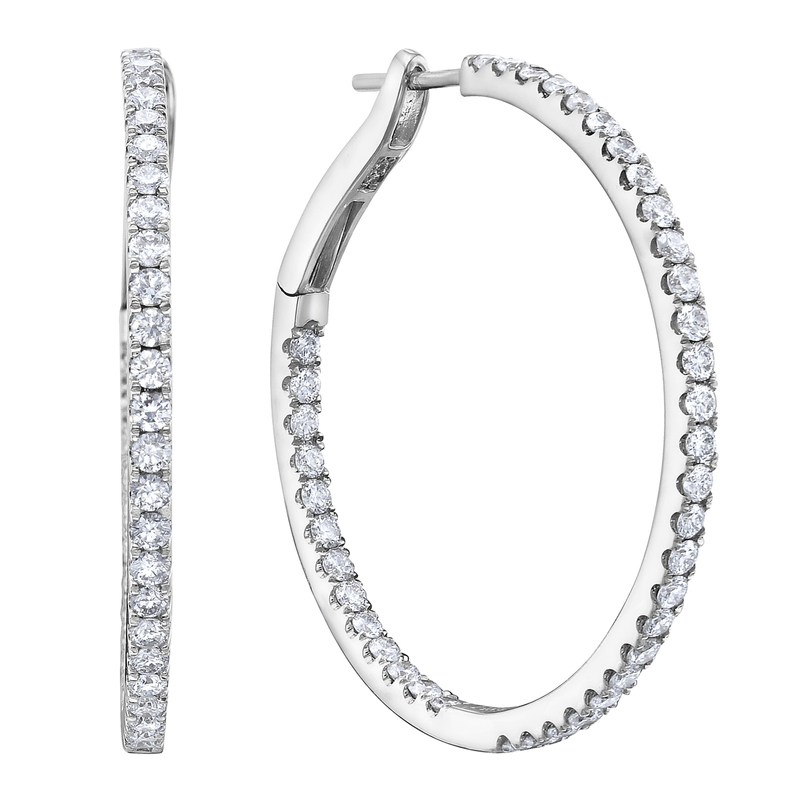 1.41 Carat Diamond Inside-Out Hoop Earrings