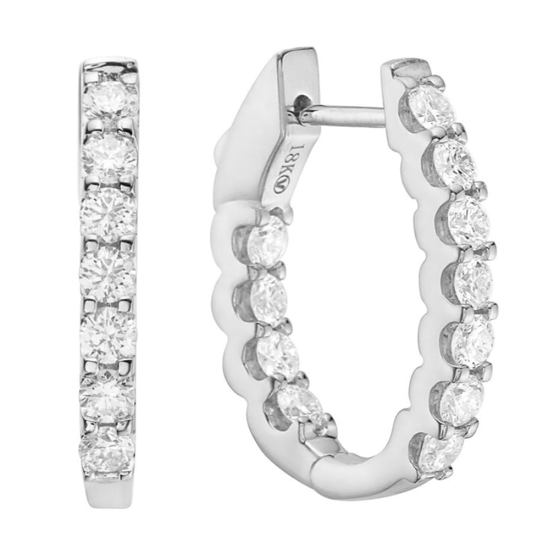 Inside Out Diamond Hinged Huggie Earrings
