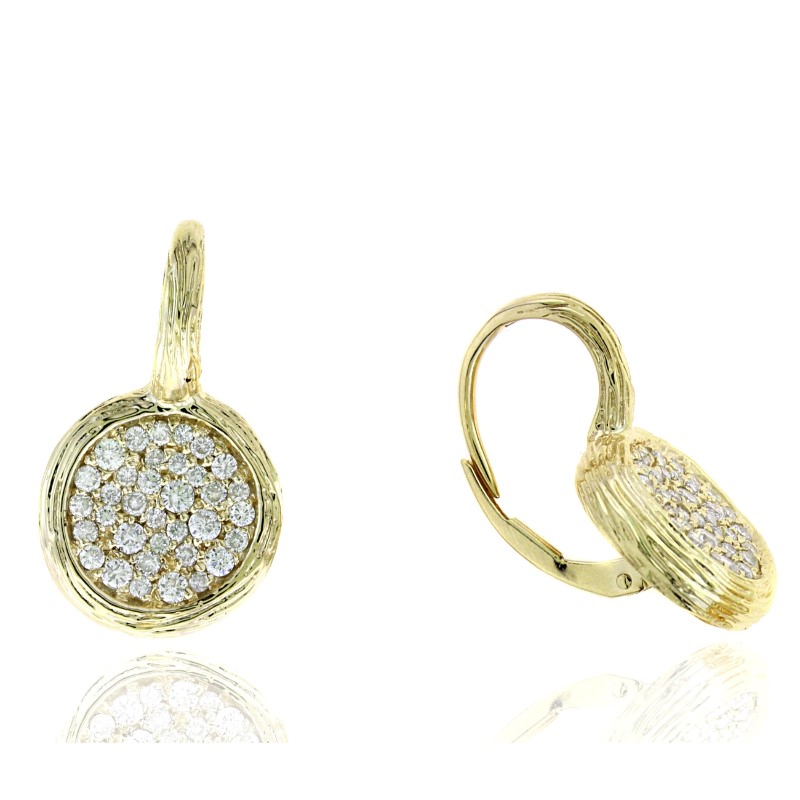 14 Karat Yellow Gold Diamond Earrings