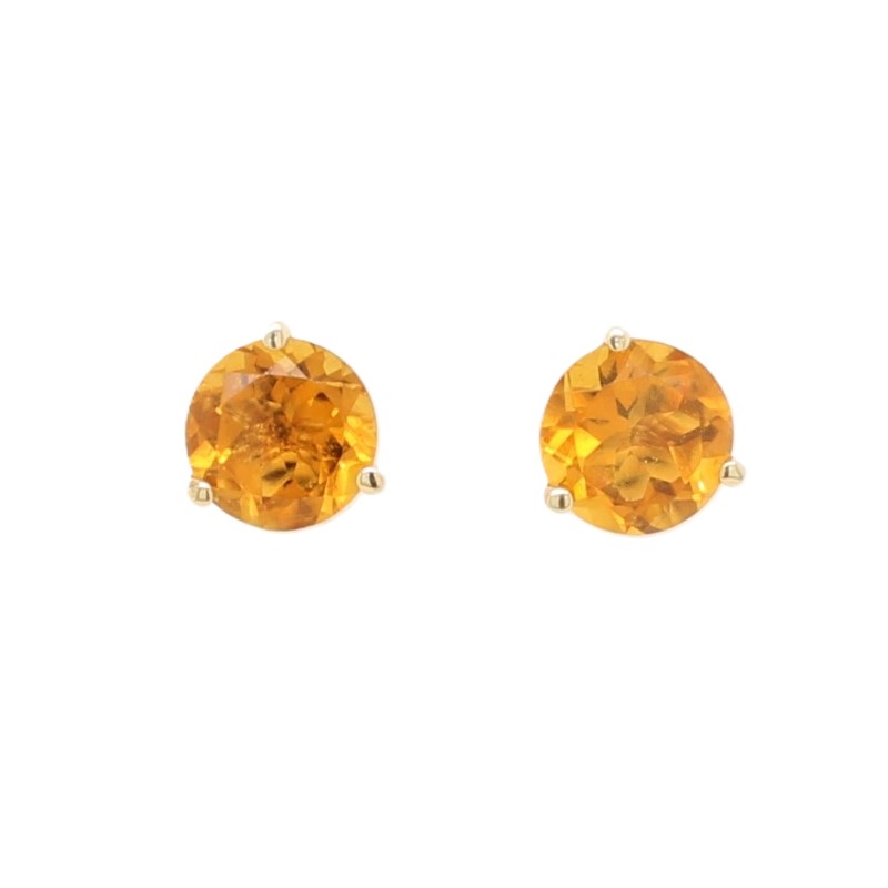 14 Karat Yellow Gold Citrine Earrings