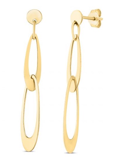 14 Karat Yellow Gold Italian Dangle Earrings