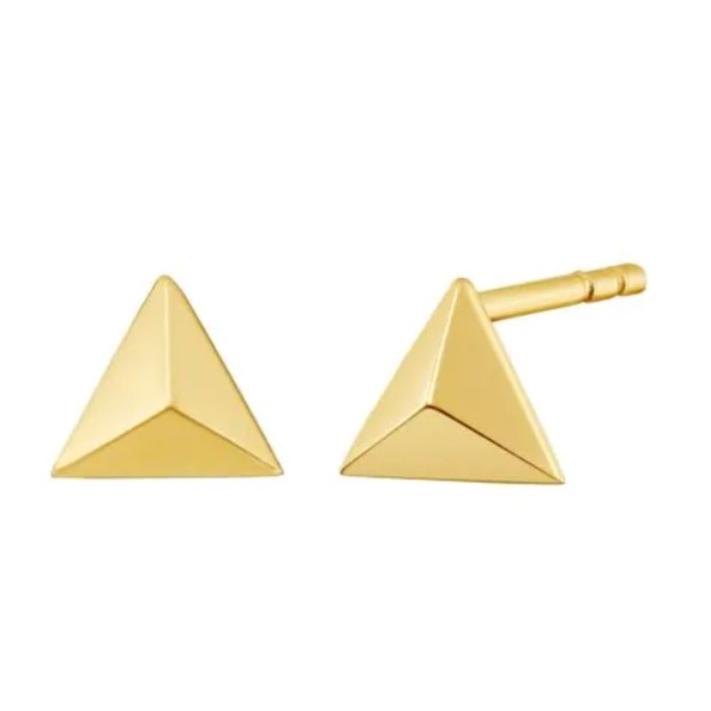 3-D Triangle Stud Earrings