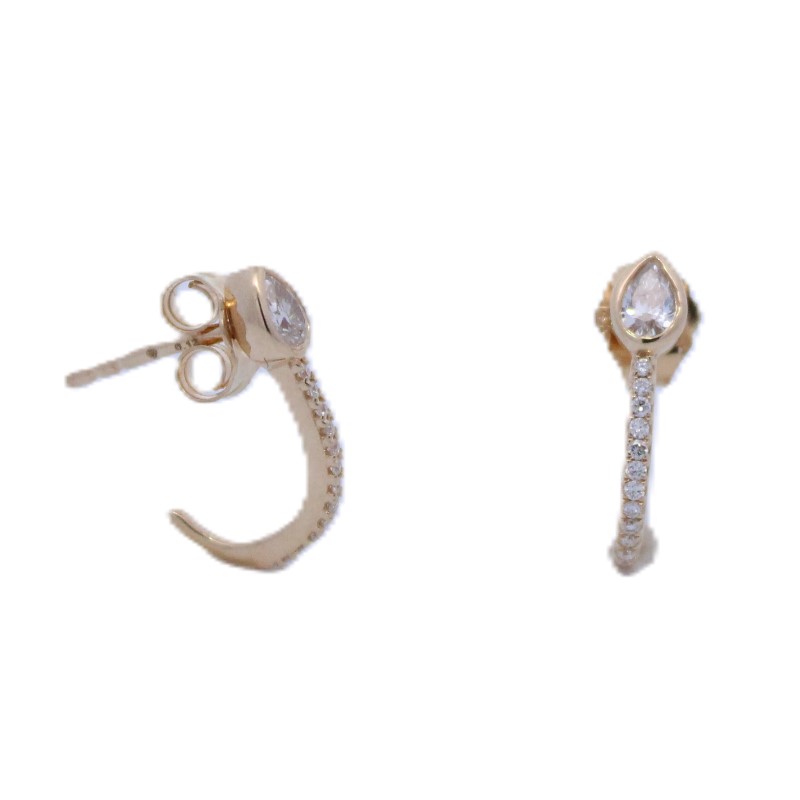 Pear Shaped Diamond Drop Earrings