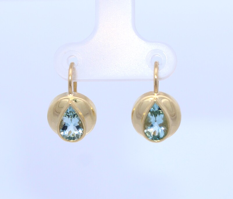 Lauren K 18 Karat Yellow Gold Aquamarine Earring