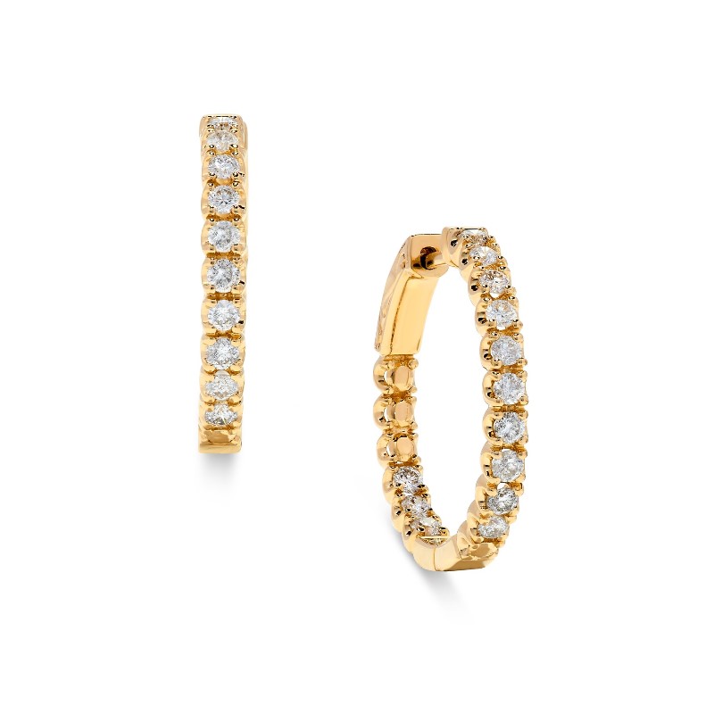 1.0ct Diamond Inside Outside Hoops