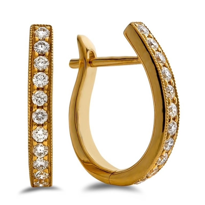 Oval Diamond Huggies