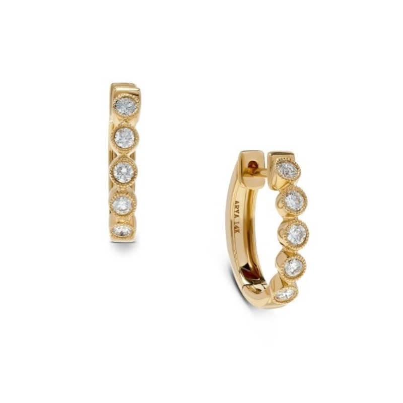 5 Stone Bezel Huggies