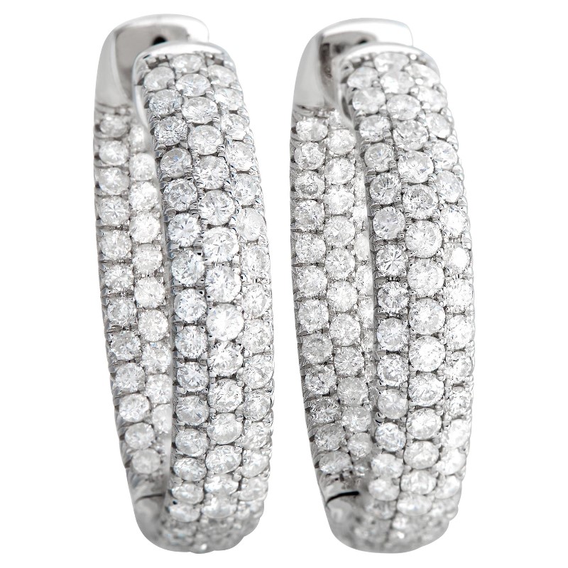 2.50 Carat Micro Pave Diamond Inside Out Hoop Earrings 2.50 Carat Micro Pave Diamond Inside Out Hoop Earrings