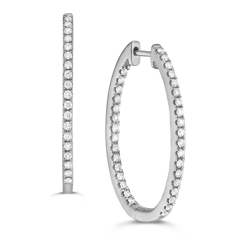 Diamond Inside Outside Oval Hoops Diamond Inside Outside Oval Hoops