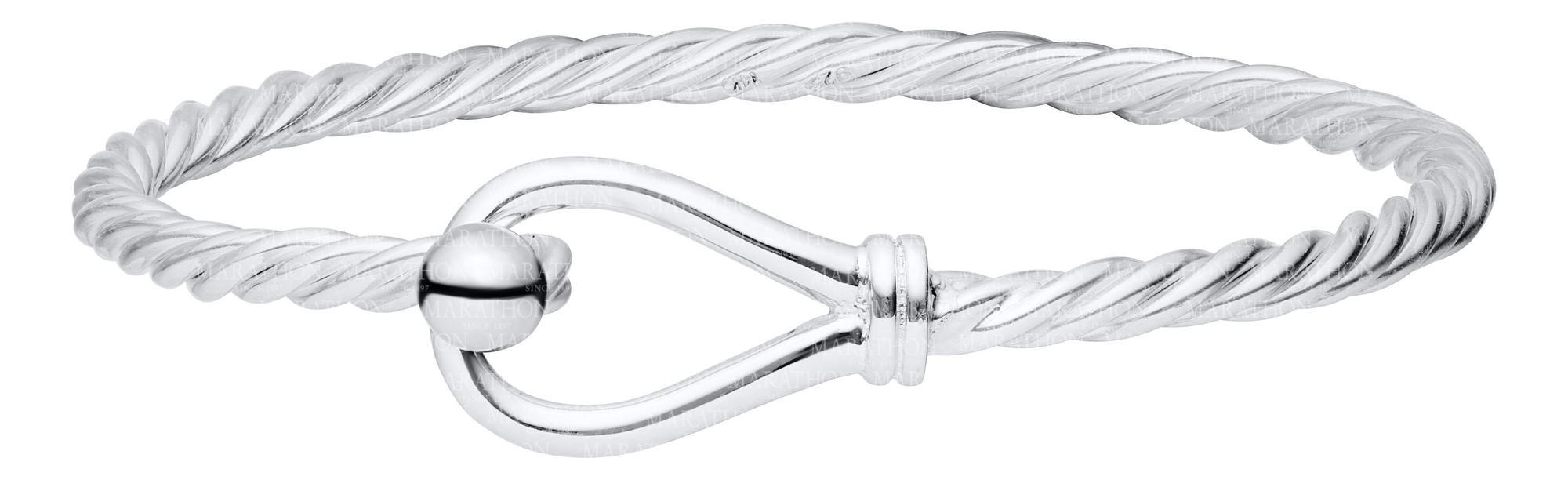 Sterling Silver Loop Bracelet-Twist Wire-70