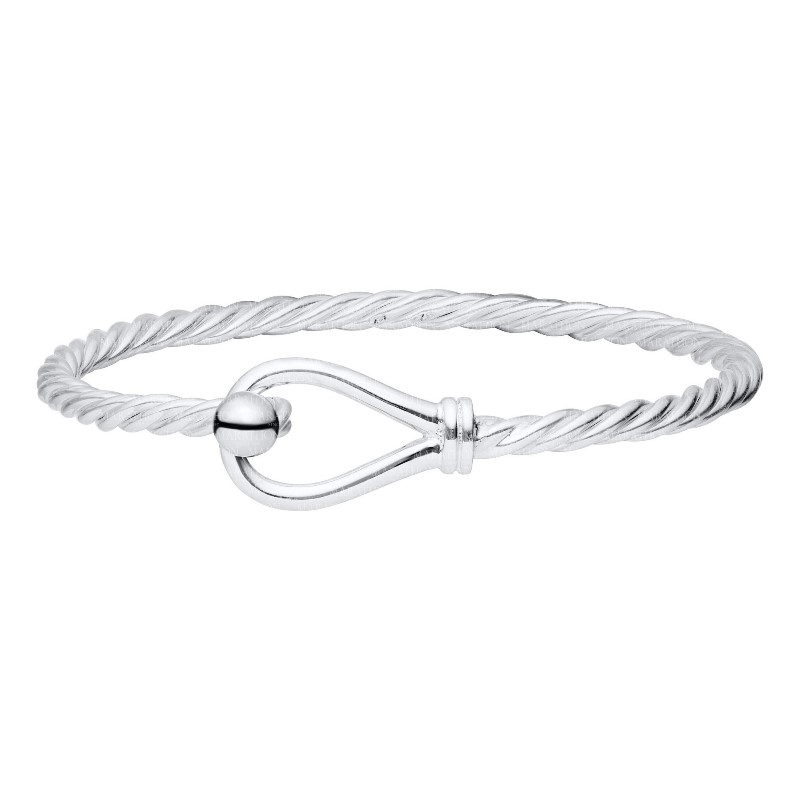 Sterling Silver Loop Bracelet-Twist Wire-70