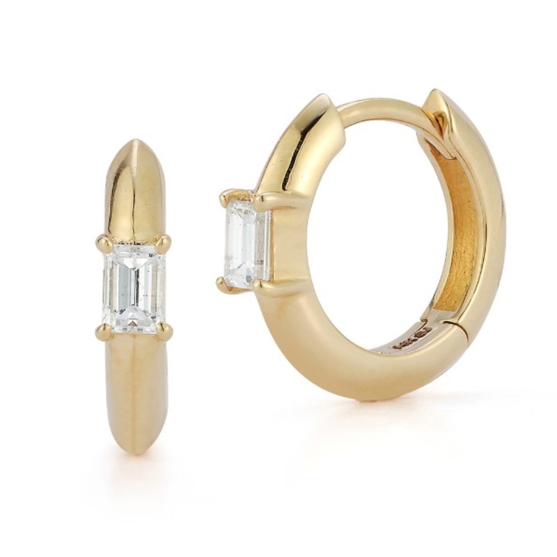 Baguette Diamond Hoop Earrings