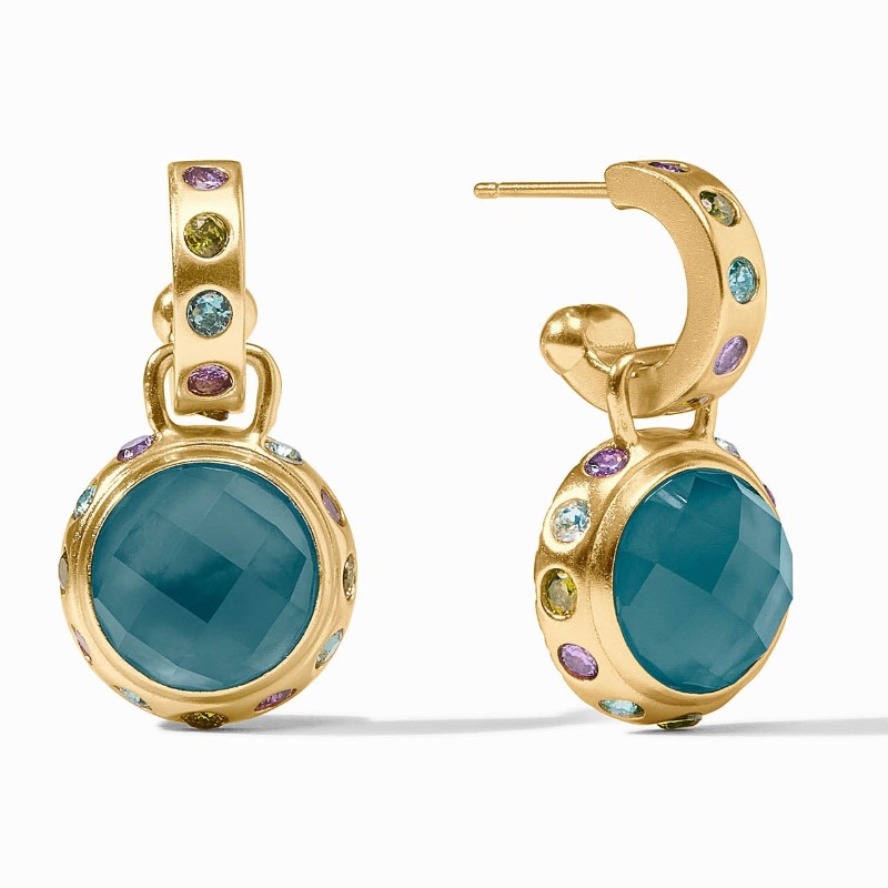 Julie Vos Rainbow Hoop and Charm Earrings Julie Vos Rainbow Hoop and Charm Earrings