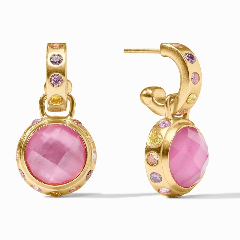 Julie Vos Rainbow Hoop and Charm Earrings