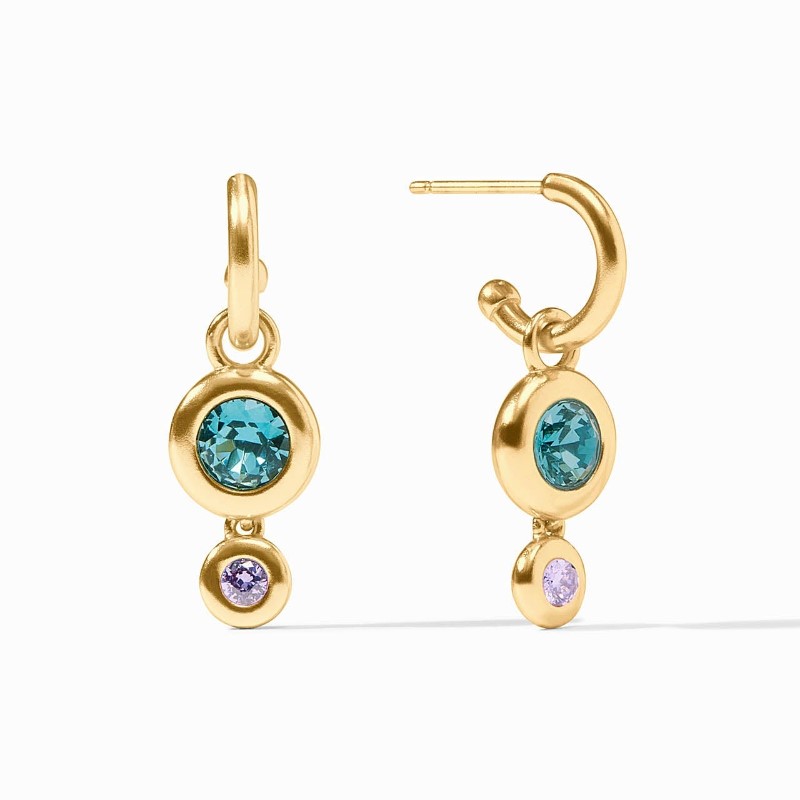 Julie Vos Rainbow Duo Hoop and Charm Earring Julie Vos Rainbow Duo Hoop and Charm Earring
