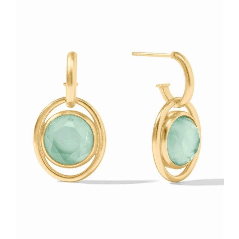 Julie Vos Laguna Hoop And Charm Earring in Iridescent Aquamarine Blue Julie Vos Laguna Hoop And Charm Earring in Iridescent Aquamarine Blue