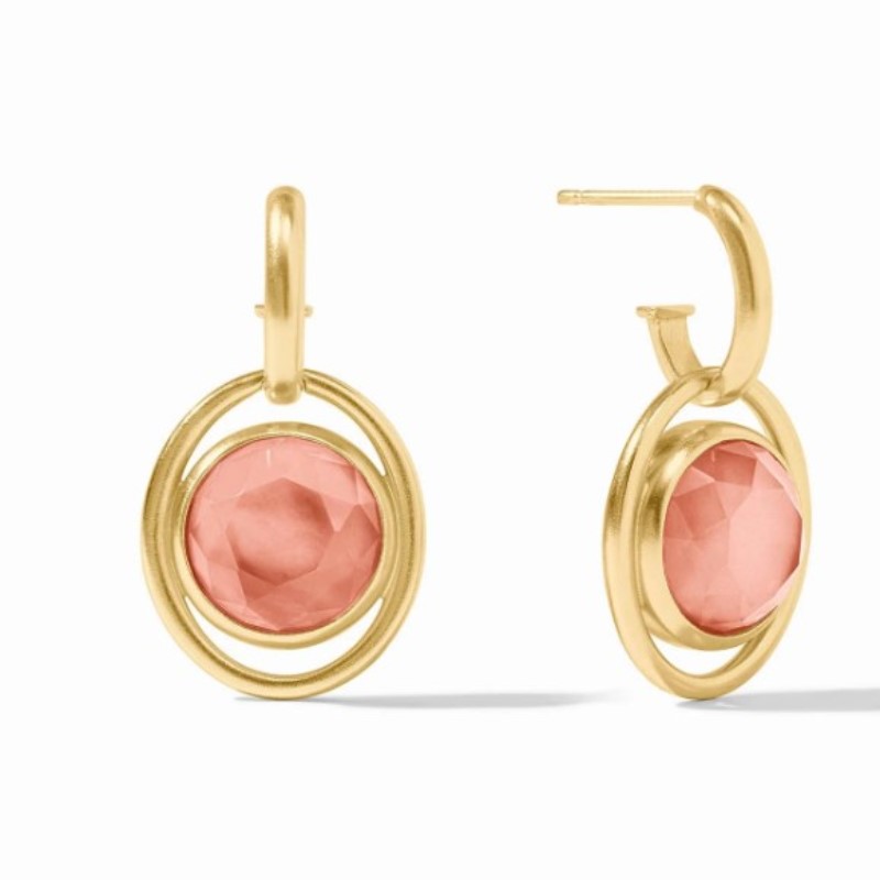 Julie Vos Laguna Hoop And Charm Earring in Iridescent Melon Julie Vos Laguna Hoop And Charm Earring in Iridescent Melon