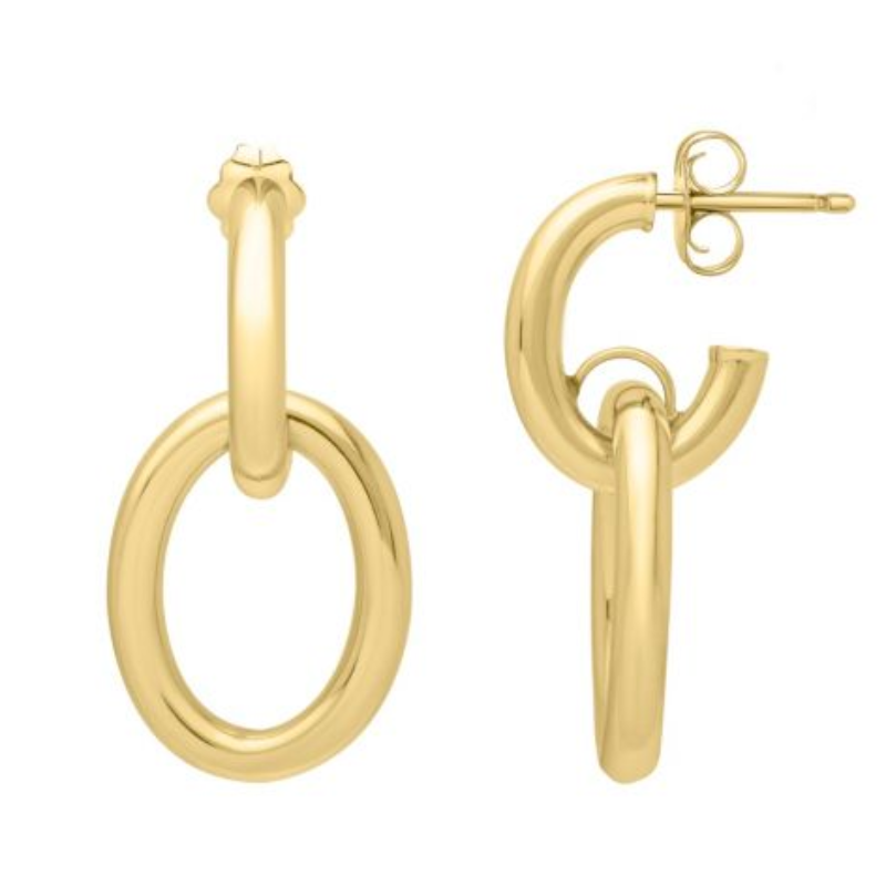 14K Interlocking Link Earrings