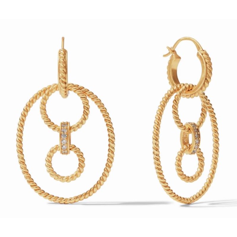 Julie Vos 24 Karat Gold Plated Monaco 3-in-1 Earring