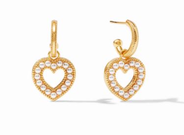 Julie Vos 24 Karat Yellow Gold Plated Esme Heart Pearl Hoop And Charm  Earring - 001-913-13000224