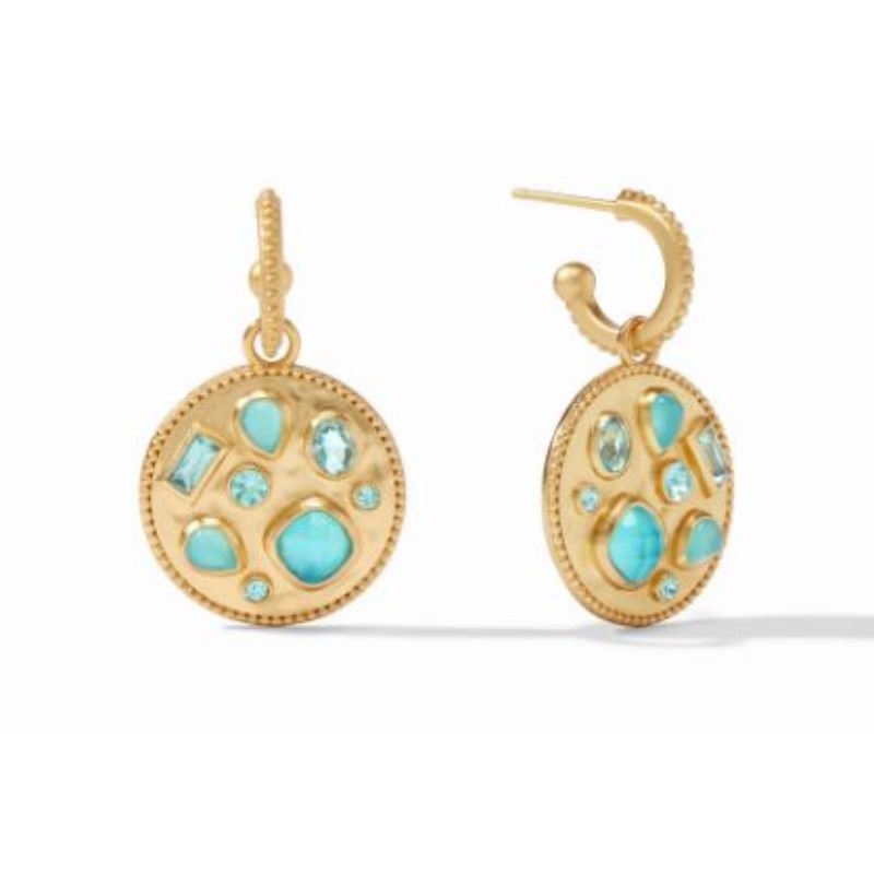 Julie Vos Antonia Mosaic Earrings In Bahamian Blue