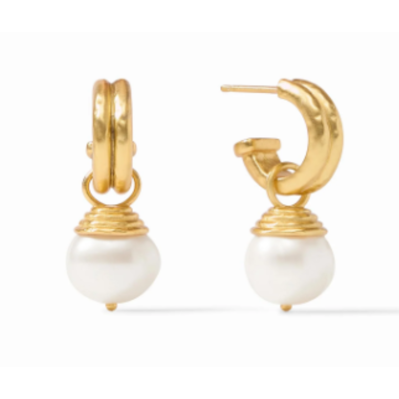 Julie Vos Astor Hoop Pearl Earrings