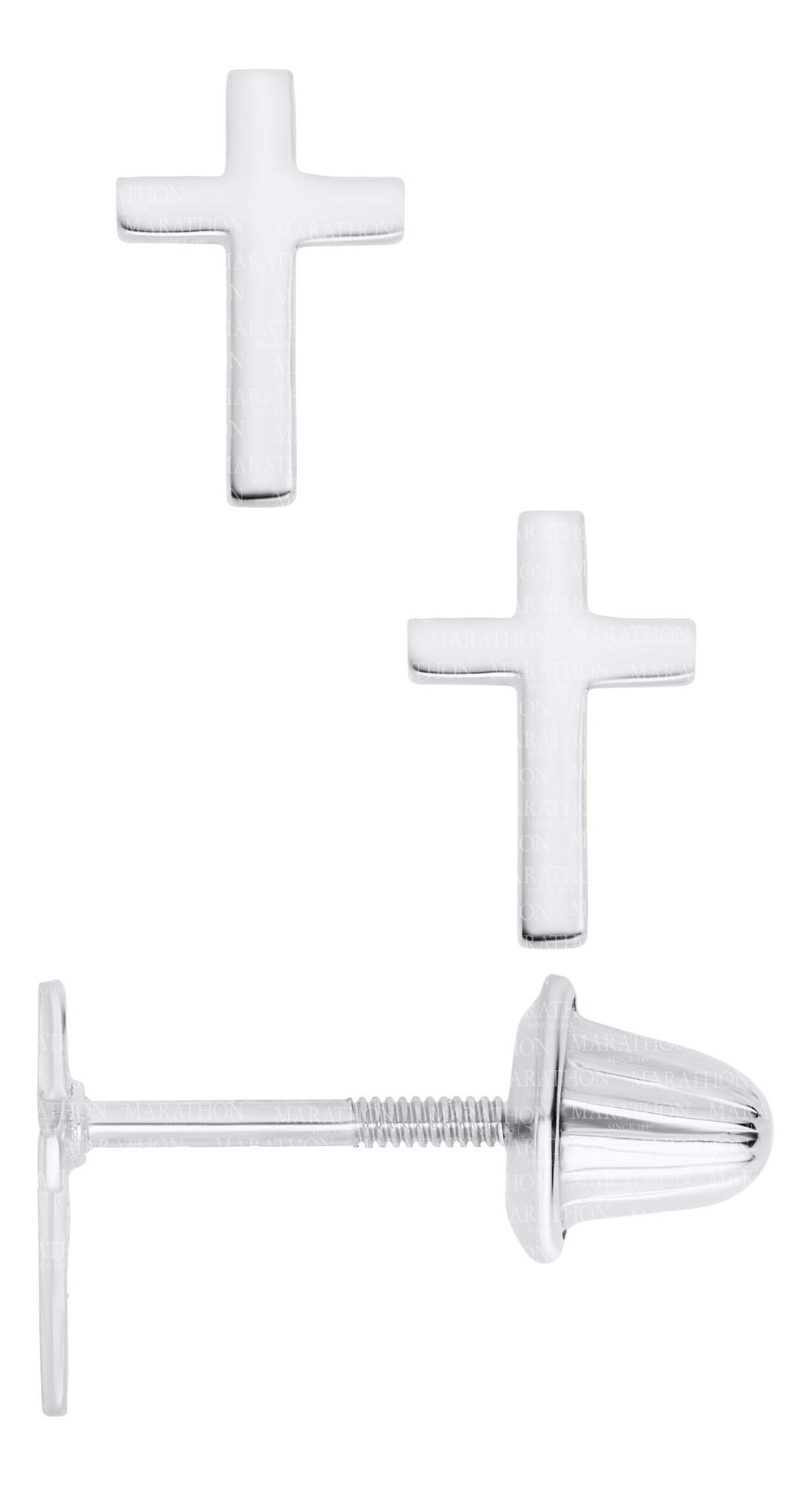 Kiddie Kraft Sterling Silver Cross Earrings With Screw Backs