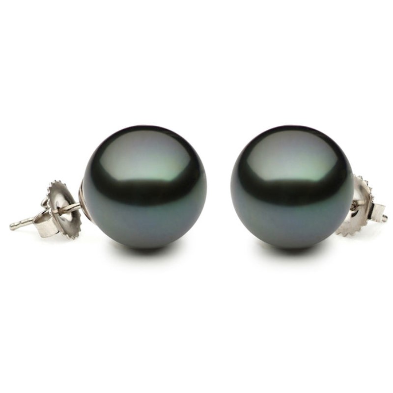 Black Tahitian Pearl Stud Earrings Black Tahitian Pearl Stud Earrings