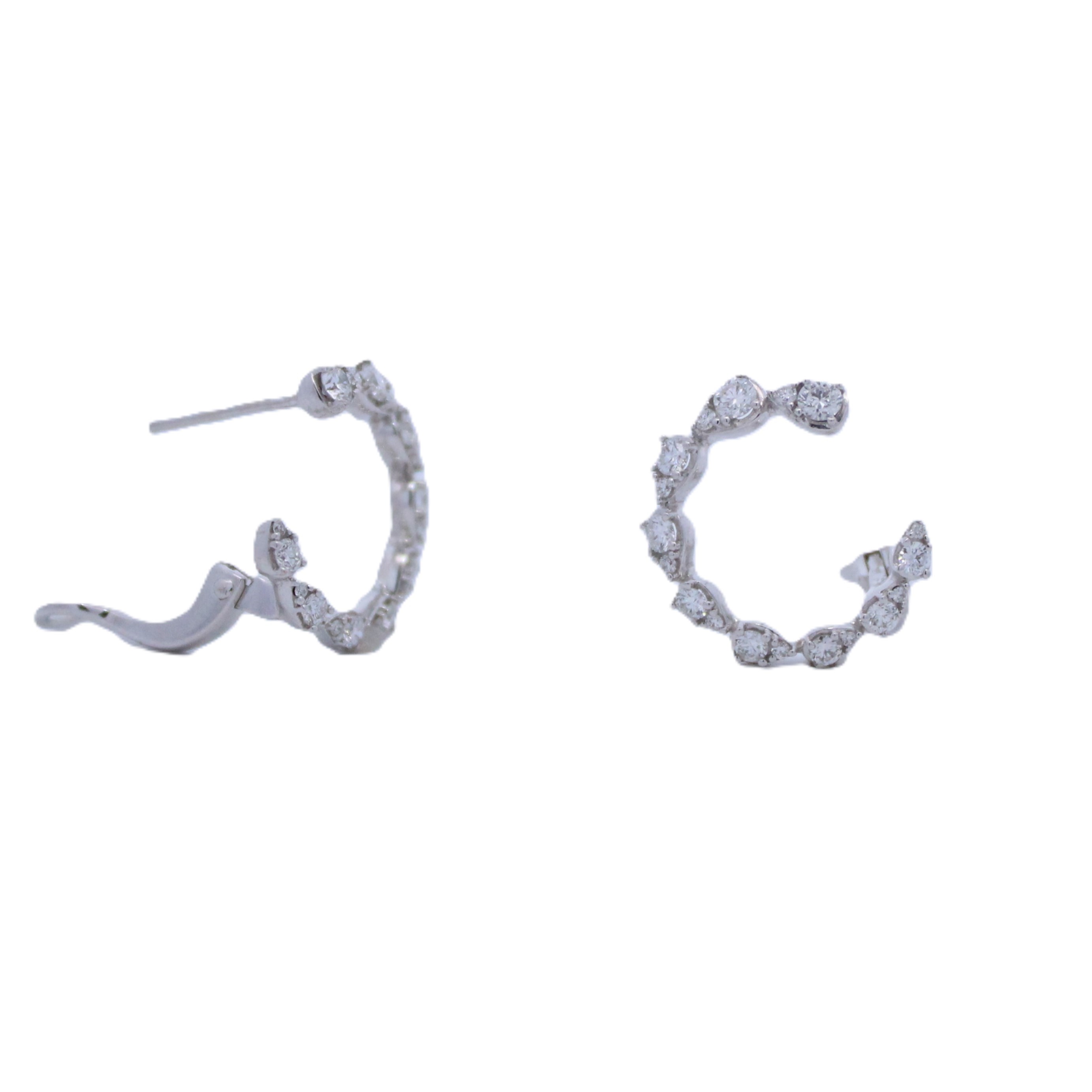 Open Circle Diamond Earrings