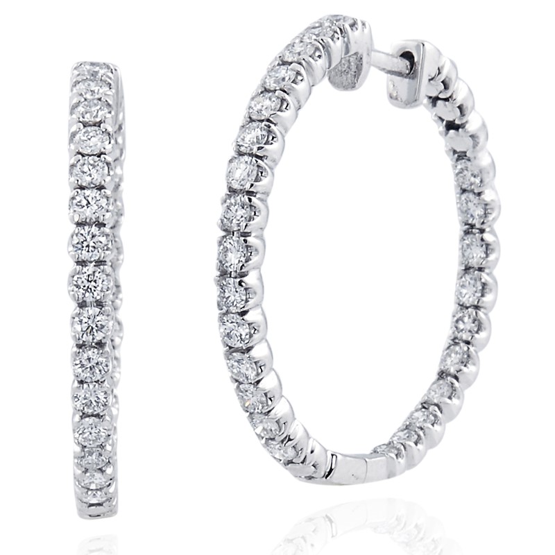 2.0ct Inside Outside Diamond Hoops
