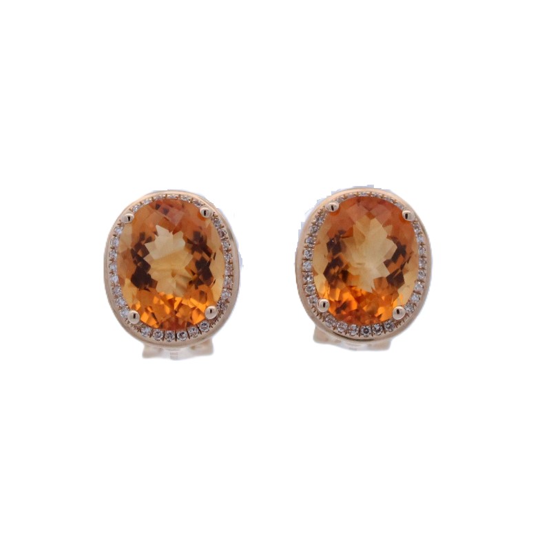 Citrine and Diamond Earrings