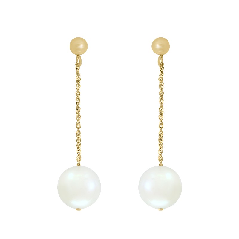 Pearl And Chain Dangle Earrings