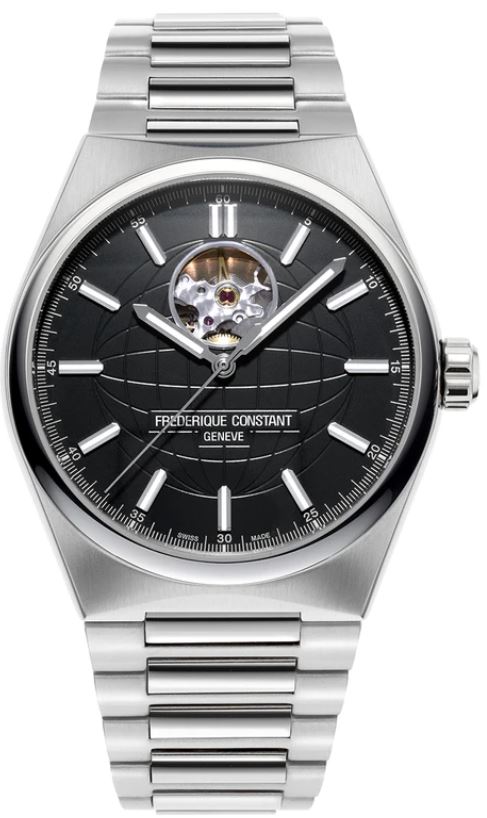 Frederique Constant Gents Highlife Automatic Timepiece  Having A Stainless Steel  41Mm Case With A Black Globe Dial  Smooth Bezel And A Sapphire Crystal
