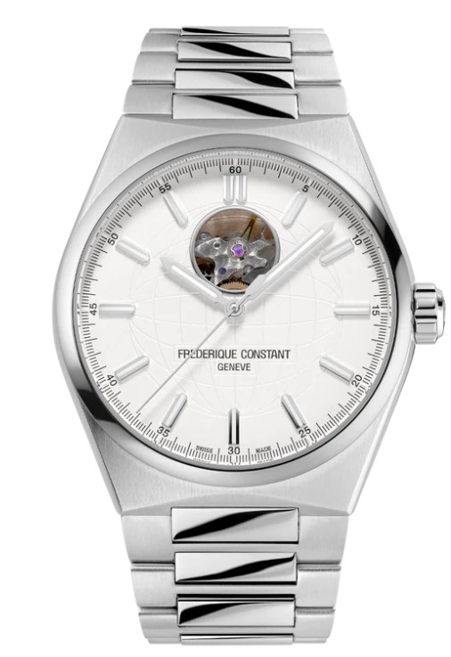 Frederique Constant Gents Highlife Automatic Timepiece  Having A Stainless Steel  41Mm Case With A White Globe Dial  Smooth Bezel And A Sapphire Crystal
