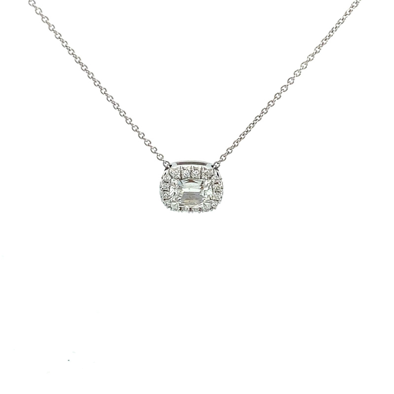 Henri Daussi 18 Karat White Gold Diamond Necklace Measuring 18 Inches