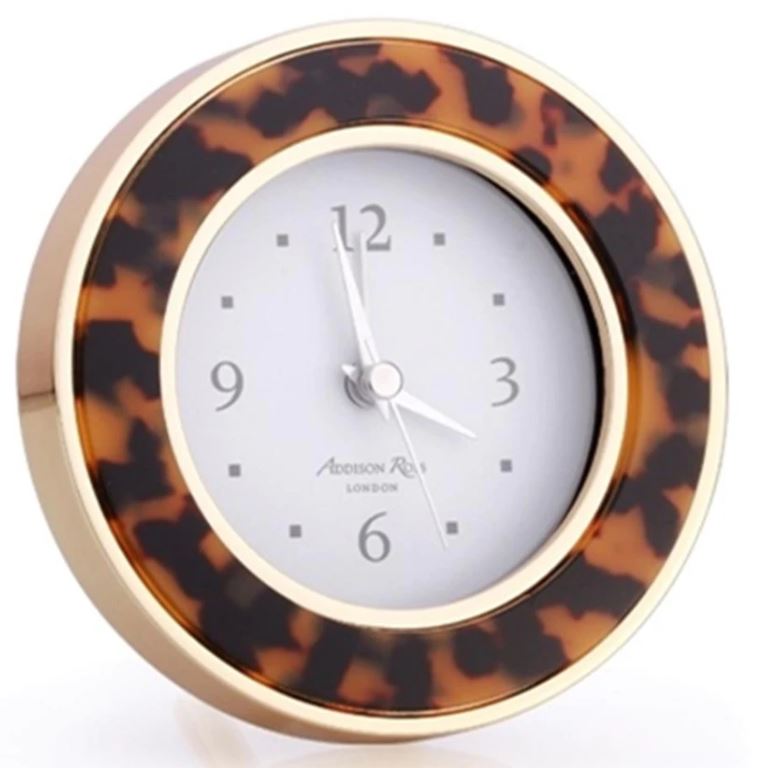 Tortoiseshell & Gold Silent Alarm Clock