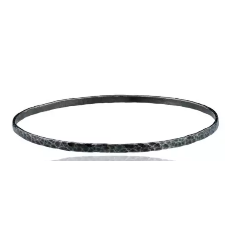 Lika Behar Hammered Oxidized Sterling Silver Fusion Bangle Bracelet
