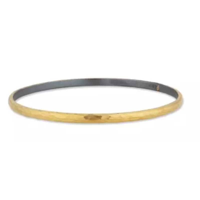 Lika Behar 24Karat Rose Gold & Oxidized Sterling Silver Oval Fusion Bangle Fused With A Thick Sheet Of Gold