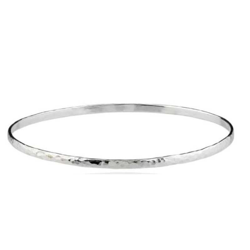 Lika Behar Sterling Silver Bangle- High Polish White Rhodium Plating-4Mm Custom Sizing Available.