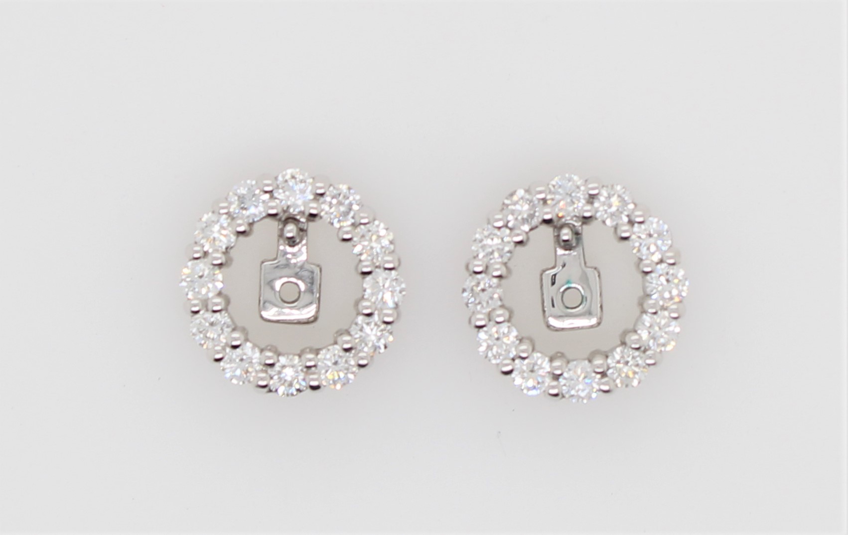 14 Karat White Gold Diamond Earring Jackets