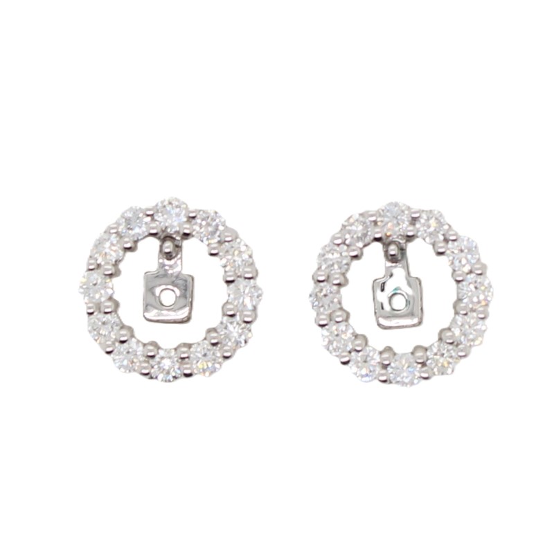 14 Karat White Gold Diamond Earring Jackets