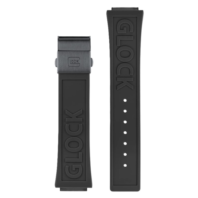 Glock 22mm black rubber strap with LOGO