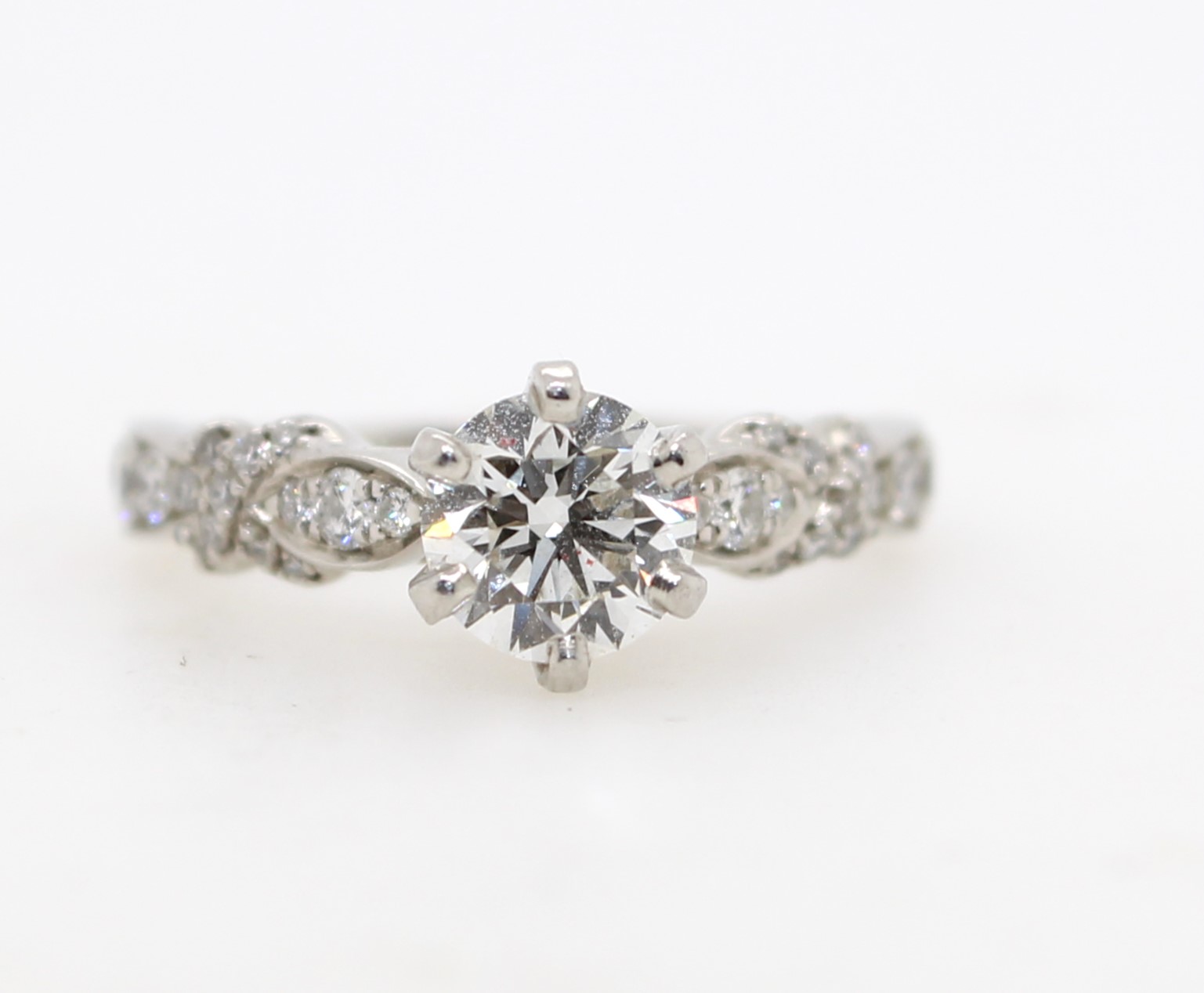 Estate platinum GIA certified diamond engagement ring